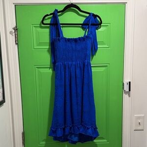 Lilly Pulitzer Vibrant Blue Kids Dress with Ruffle Hem